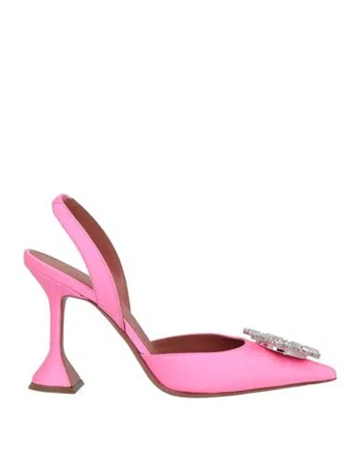 Amina Muaddi Begum 95 Crystal-embellished Satin Slingback Pumps In Pink