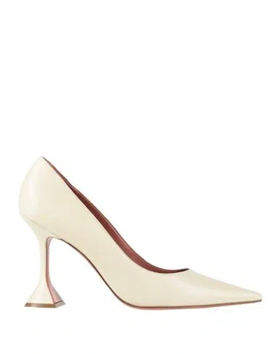 Amina Muaddi Woman Pumps Light Yellow Size 7 Soft Leather