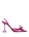 Amina Muaddi Woman Pumps Magenta Size 8 Pvc - Polyvinyl Chloride