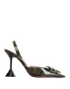 Amina Muaddi Woman Pumps Military Green Size 7 Plastic In Green