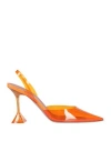 Amina Muaddi Woman Pumps Orange Size 10 Pvc - Polyvinyl Chloride