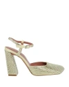 Amina Muaddi Woman Pumps Pastel Yellow Size 7 Textile Fibers