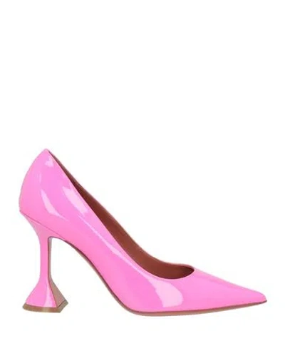 Amina Muaddi Woman Pumps Pink Size 8.5 Soft Leather
