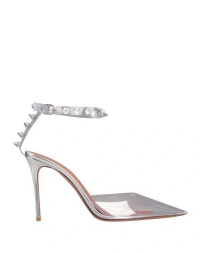 Amina Muaddi Woman Pumps Transparent Size 8 Pvc - Polyvinyl Chloride