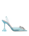 Amina Muaddi Rosie Glass Crystal-embellished Sling-back Pvc Courts In Blue