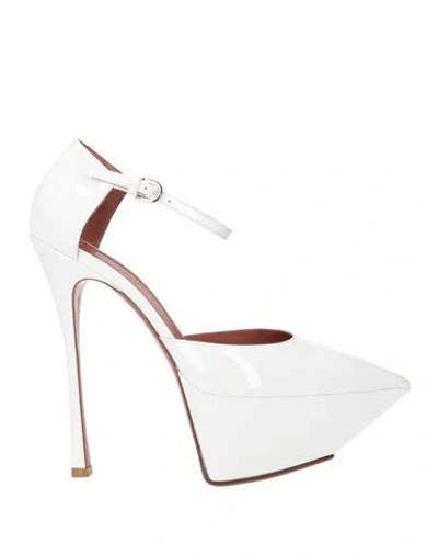 Amina Muaddi Woman Pumps White Size 8 Leather