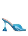 Amina Muaddi Woman Sandals Azure Size 7 Pvc - Polyvinyl Chloride In Blue