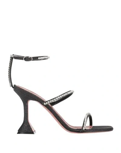 AMINA MUADDI AMINA MUADDI WOMAN SANDALS BLACK SIZE 8 LEATHER