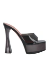 Amina Muaddi Dalida Glass 140mm Translucent Platform Mules In Black