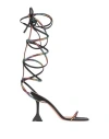 Amina Muaddi Woman Sandals Black Size 8 Soft Leather In Black