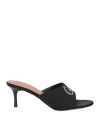 Amina Muaddi Woman Sandals Black Size 8 Textile Fibers