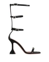 Amina Muaddi Woman Sandals Black Size 8 Textile Fibers In Black