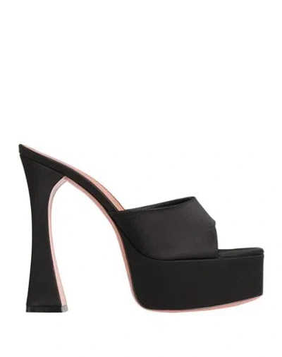 Amina Muaddi Woman Sandals Black Size 9 Textile Fibers