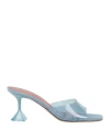 Amina Muaddi Woman Sandals Blue Size 8 Pvc - Polyvinyl Chloride