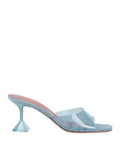 Amina Muaddi Woman Sandals Blue Size 8 Pvc - Polyvinyl Chloride