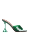 Amina Muaddi Woman Sandals Emerald Green Size 7 Pvc - Polyvinyl Chloride