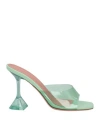 Amina Muaddi Woman Sandals Light Green Size 6 Pvc - Polyvinyl Chloride