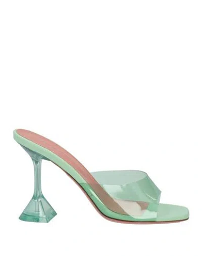 Amina Muaddi Woman Sandals Light Green Size 6 Pvc - Polyvinyl Chloride