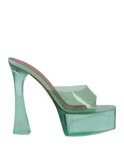 Amina Muaddi Dalida Pvc Platform Mules In Green