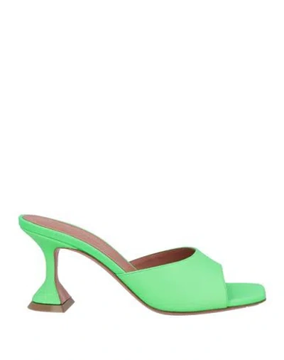 Amina Muaddi Woman Sandals Lime Green Size 8 Leather