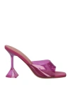 Amina Muaddi Woman Sandals Magenta Size 8 Pvc - Polyvinyl Chloride