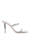 Amina Muaddi Rih Single-string High-heeled Sandals In Silver