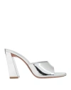 Amina Muaddi Brigitte 95 Mirror Mules In Silver