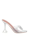 Amina Muaddi Woman Sandals Silver Size 6 Pvc - Polyvinyl Chloride In Transparent