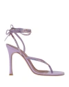 Amina Muaddi Woman Thong Sandal Light Purple Size 8 Leather