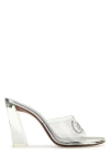 Amina Muaddi Sabot Bella In Pvc Trasparente  Donna In Silver