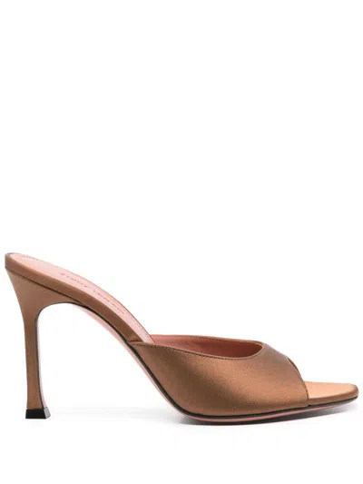 Amina Muaddi Women Alexa T 95 Sandalo Con Tacco In Brown