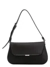 Amina Muaddi Leather Handbag With Curved Base And Reptile Motif Embossing