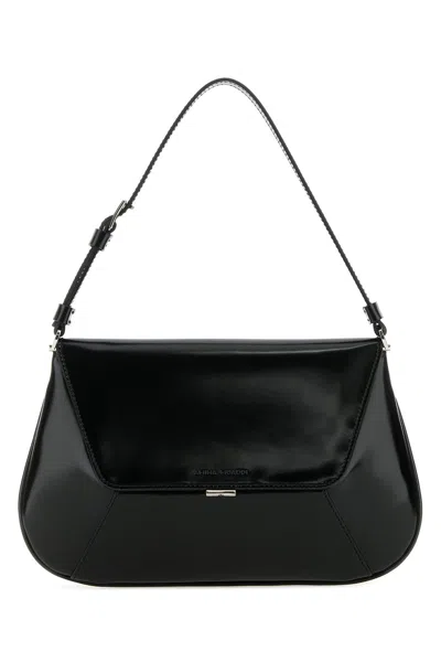 Amina Muaddi Women Ami Spazzolato Black  Silver Hardwa In Multi