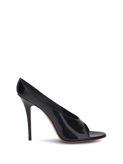 Amina Muaddi Women Anok Leather Sandals In Black