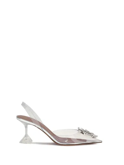 Amina Muaddi Women Begum Glass Pumps In Silver