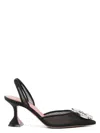 Amina Muaddi Pointed Toe Embellished Heel Sandals