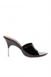 Amina Muaddi Bianca Slipper 95 In Black Patent In Black