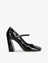 Amina Muaddi Charlotte 95 Patent Leather Mary Jane Pumps In Black