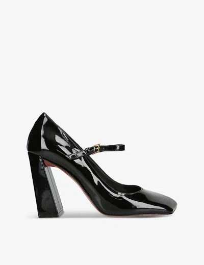 AMINA MUADDI WOMENS BLACK CHARLOTTE SQUARE-TOE PATENT-LEATHER HEELED PUMPS EUR 41 / 8 UK
