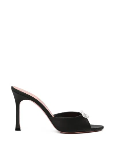 Amina Muaddi Black Slip On Heels