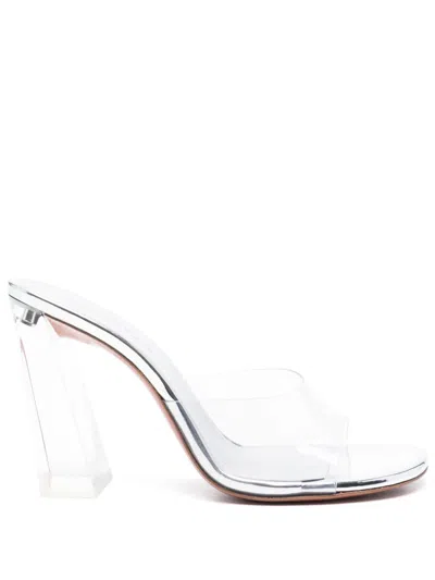 Amina Muaddi Women Brigitte Pvc Heel Mules In Silver