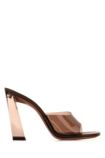 Amina Muaddi Women Brown Pvc Brigitte Mules