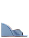 Amina Muaddi Lupita Crystal-embellished Satin Wedge Sandals