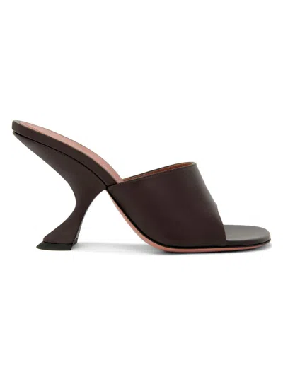 Amina Muaddi Women's Cruise Taylor 90mm Leather Sandals In Burgundy