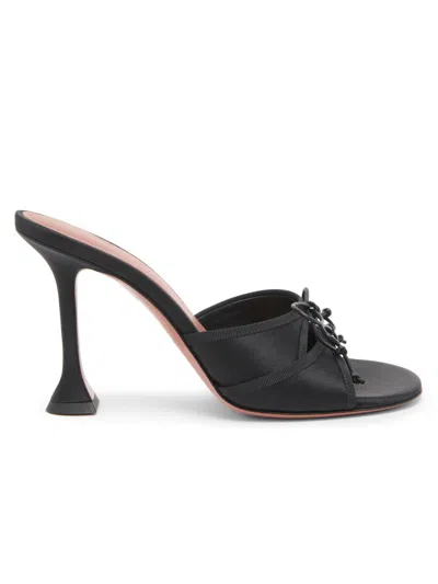 Amina Muaddi Eleonora Bow-detail Heeled Sandals In Black