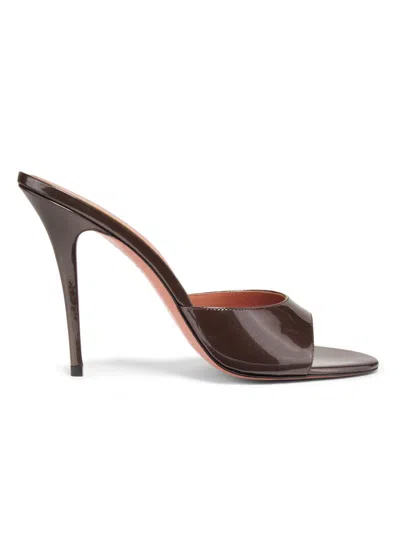 Amina Muaddi Women's Elodie Patent Leather Mules In Burgundy