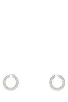 Amina Muaddi Embellished Metal Big Jaheel Earrings In Silver