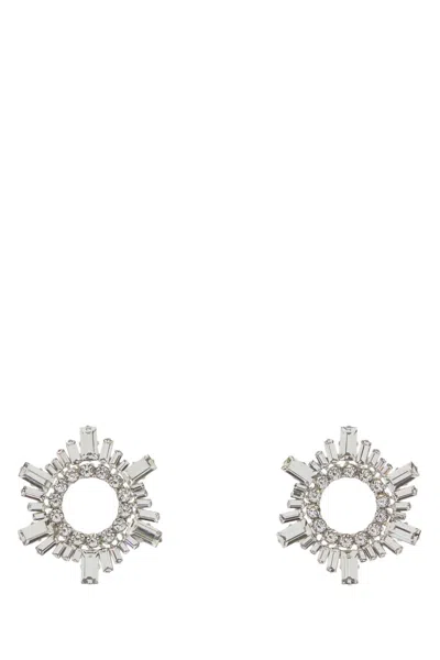 Amina Muaddi Women Embellished Metal Mini Begum Earrin In Metallic
