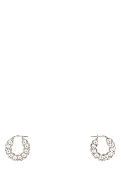 Amina Muaddi Women Jah Hoop Small In Silver