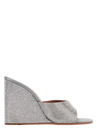 AMINA MUADDI WOMEN'S EMBELLISHED SATIN LUPITA MULES